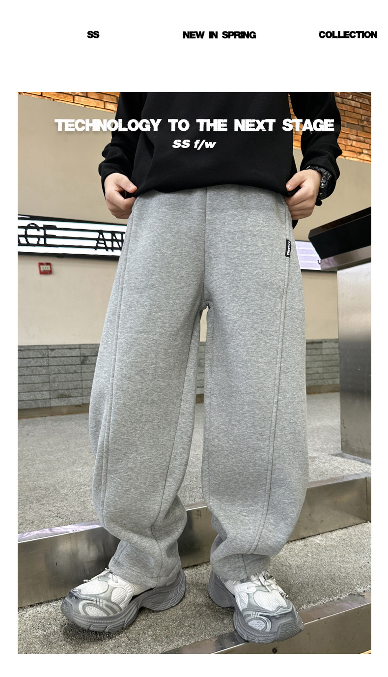 男童运动裤春秋款2025新款潮儿童春装裤子宽松中大童卫裤春季痞帅详情5