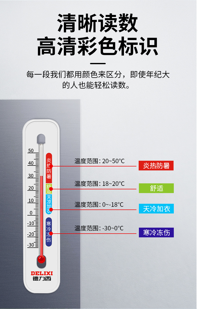 德力西温度计室内家用湿度计高精度电子温度湿度计大棚干湿温度表详情40