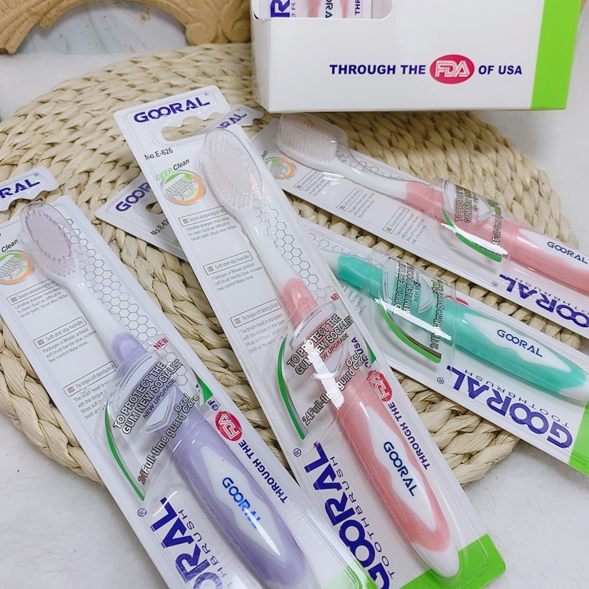 跨境外贸成人GOORAL牙刷12支家庭装单支独立旅行包装细毛软毛牙刷详情1