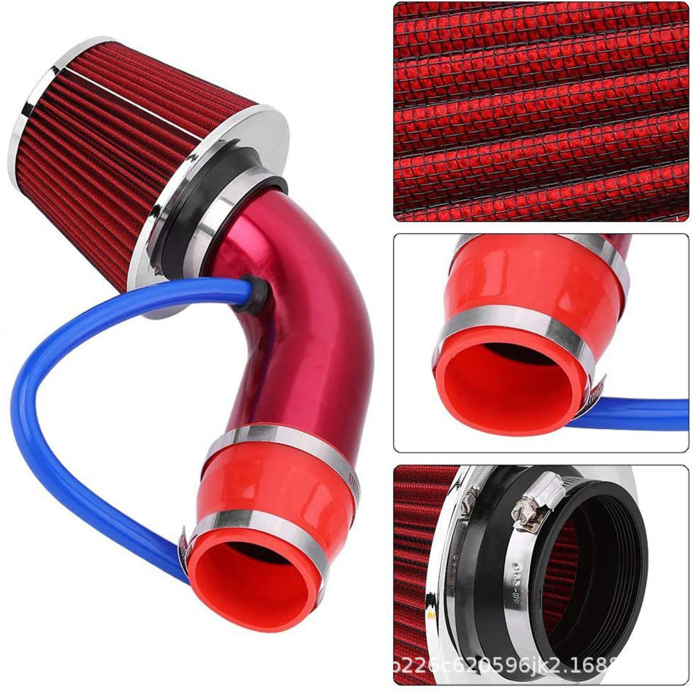 Automotive aluminum alloy cold air intake pipe kit 76mm high-flow air intake mushroom head universal kit pic 10
