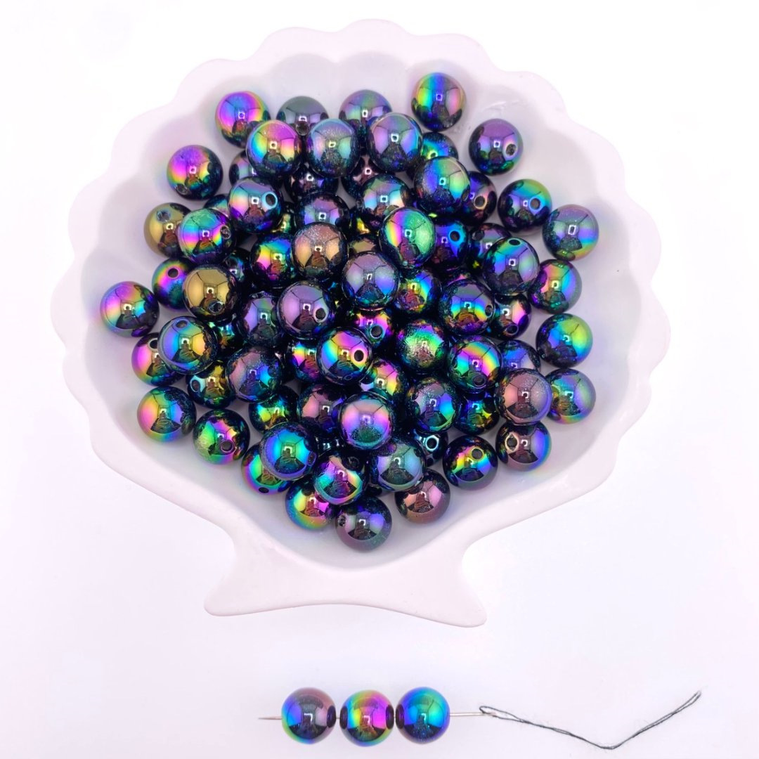 Full sky Star UV electroplated resin round beads, loose beads, DIY jewelry, bracelet, mobile phone chain, keychain accessory beads pic 4