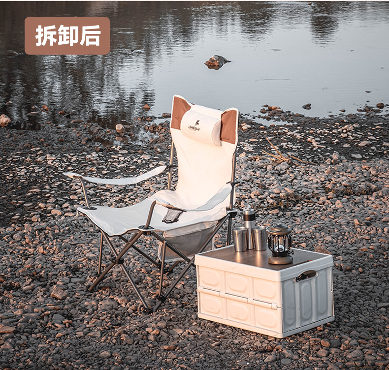 Factory direct sales of outdoor camping dual-purpose folding chairs with pillows and portable folding park lounge chairs in stock pic 8