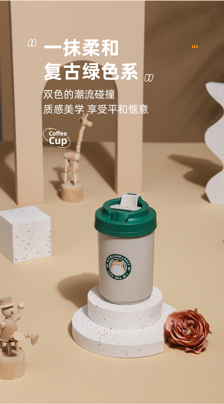 304 Double-layer stainless steel insulated cups, high appearance level, car coffee cups, portable daily cups, direct drinking cups wholesale pic 7