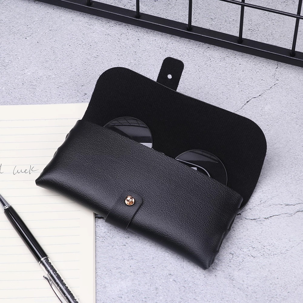 New PU leather soft-padded GM glasses case, fashionable and portable sunglasses case, buckle box, wholesale in stock, cross-border pic 5