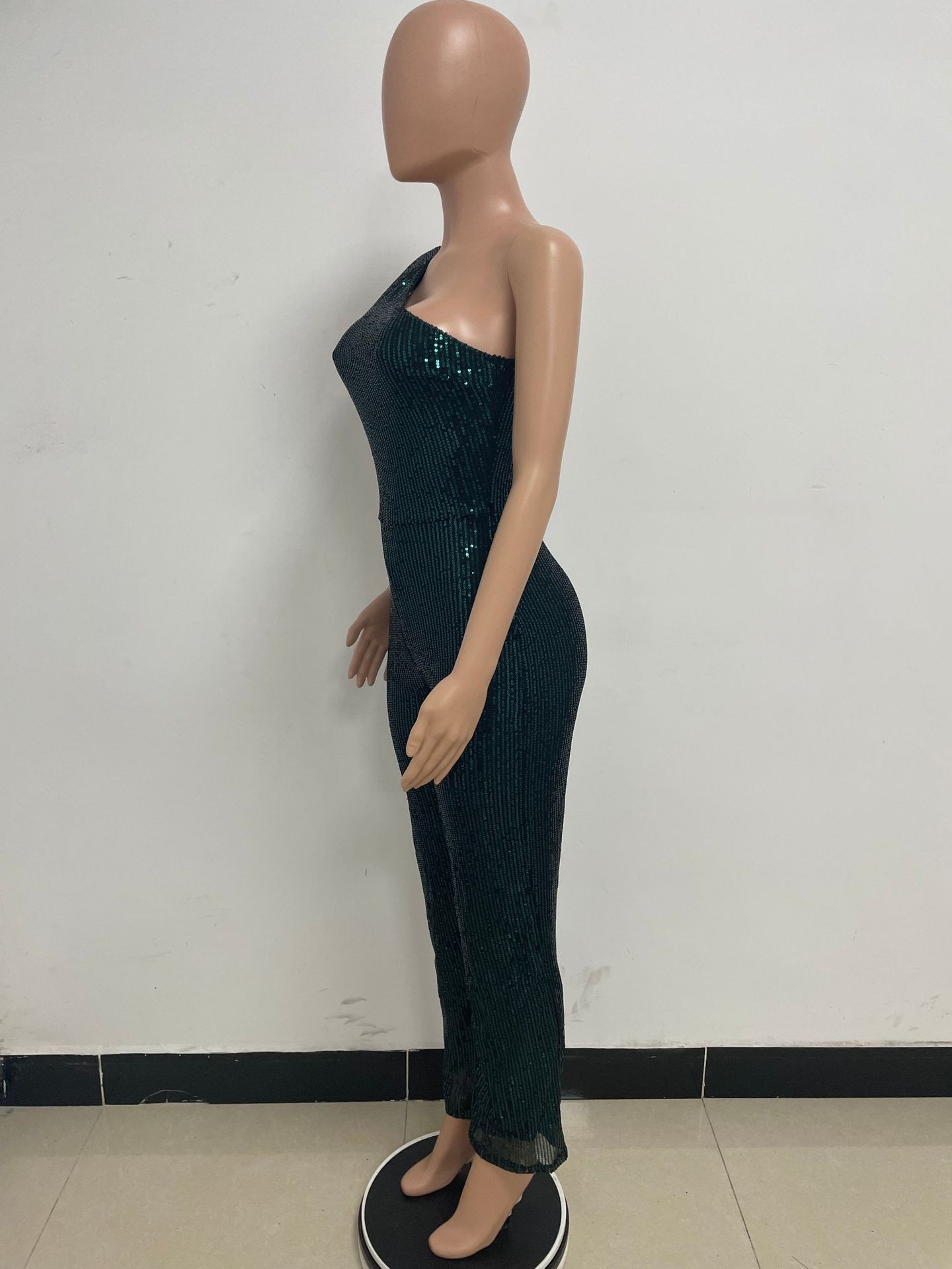 新中式无袖连体衣独立站夏季单肩亮片连体裤女批发详情97