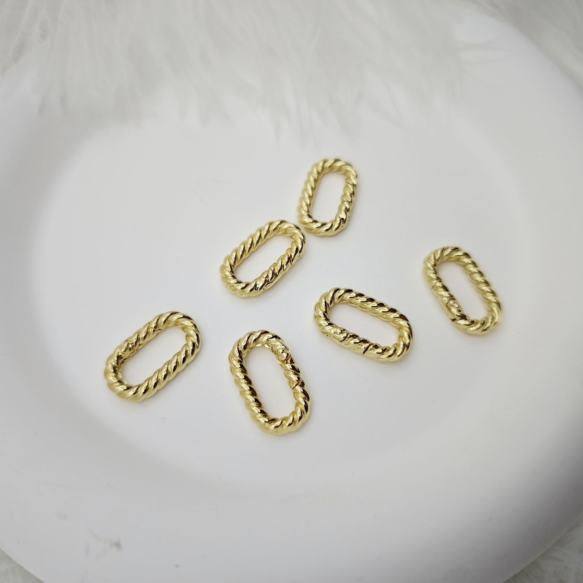 diy铜镀18K真金手工异型龙虾扣饰品配件批发保色钥匙扣手链扣详情8