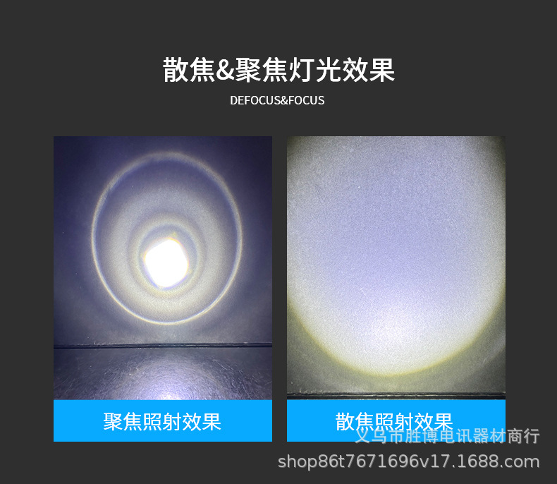 Cross-border P50 multi-functional high-intensity flashlight Mini Zoom long-range Outdoor Lighting Flashlight Type-C Charging pic 6