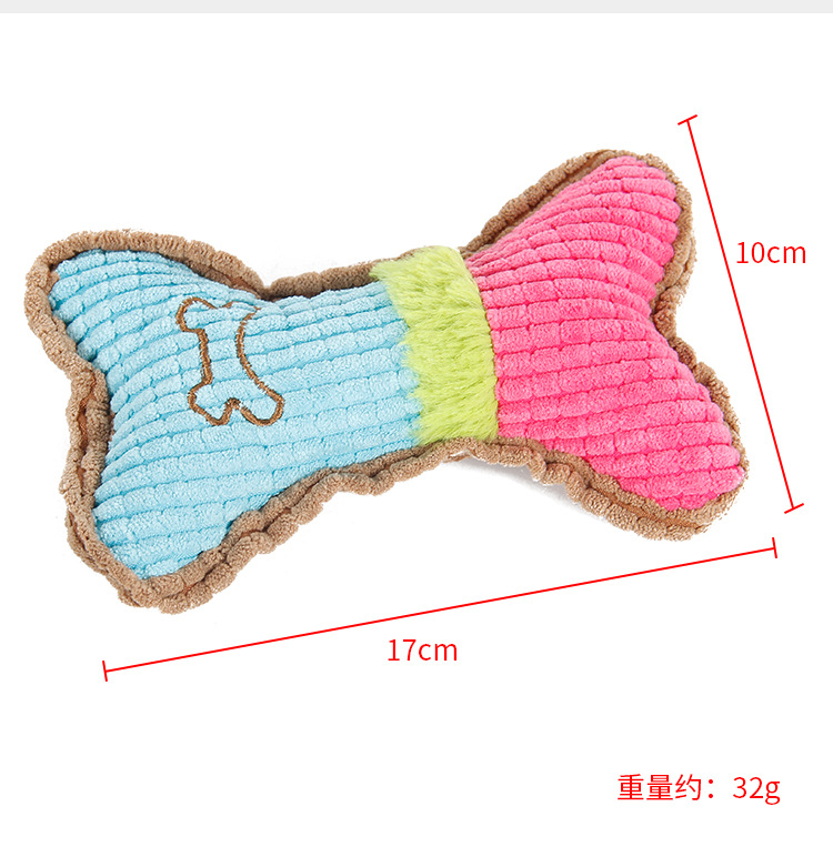 Venta directa de fábrica mascotas voz molar mordedura resistente gato perro peluche artículos de juguete de grano de maíz hueso estilo pic 6