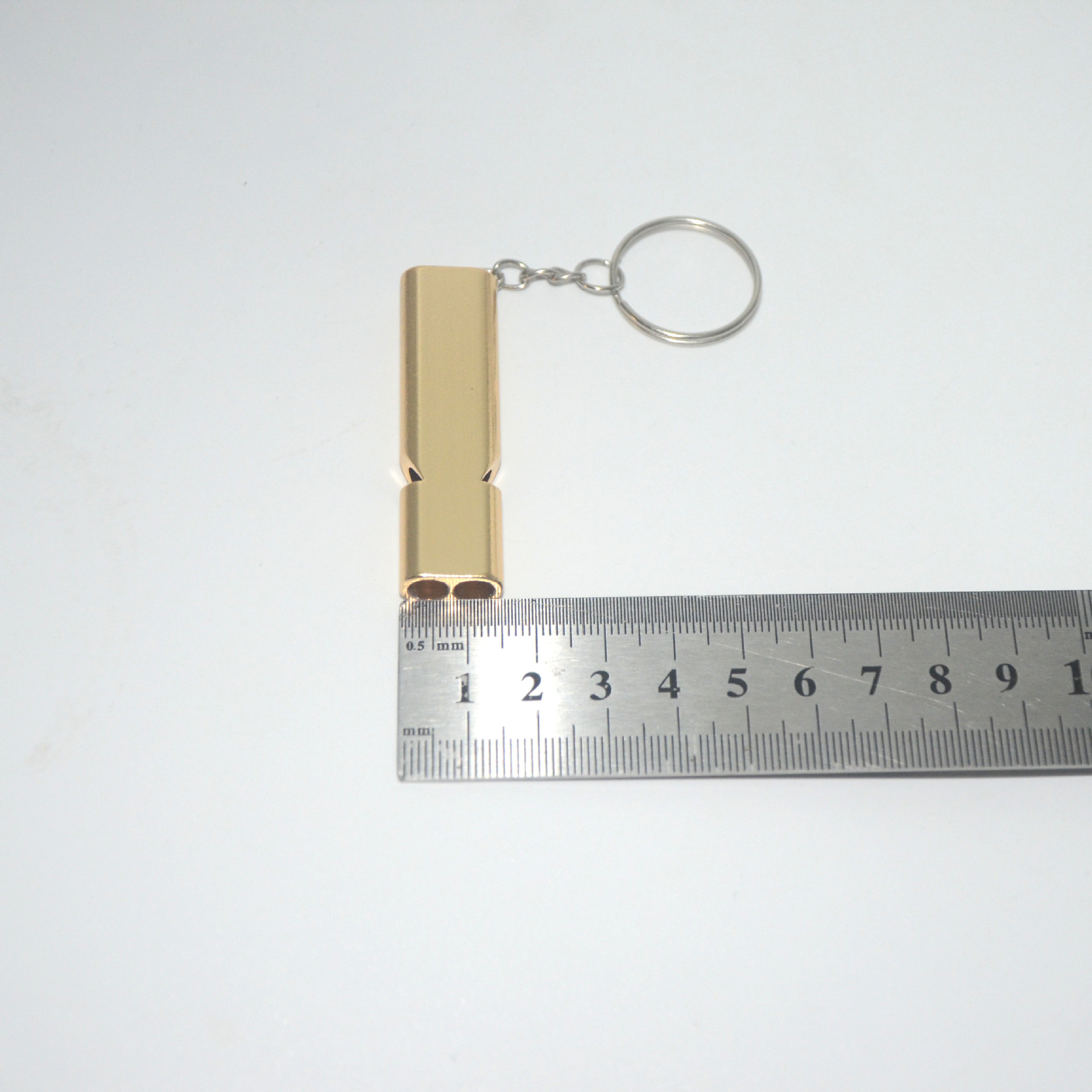 EDC portable outdoor equipment survival blast whistle, dual-tube resonance high-frequency aluminum alloy whistle, dual-frequency whistle pic 20