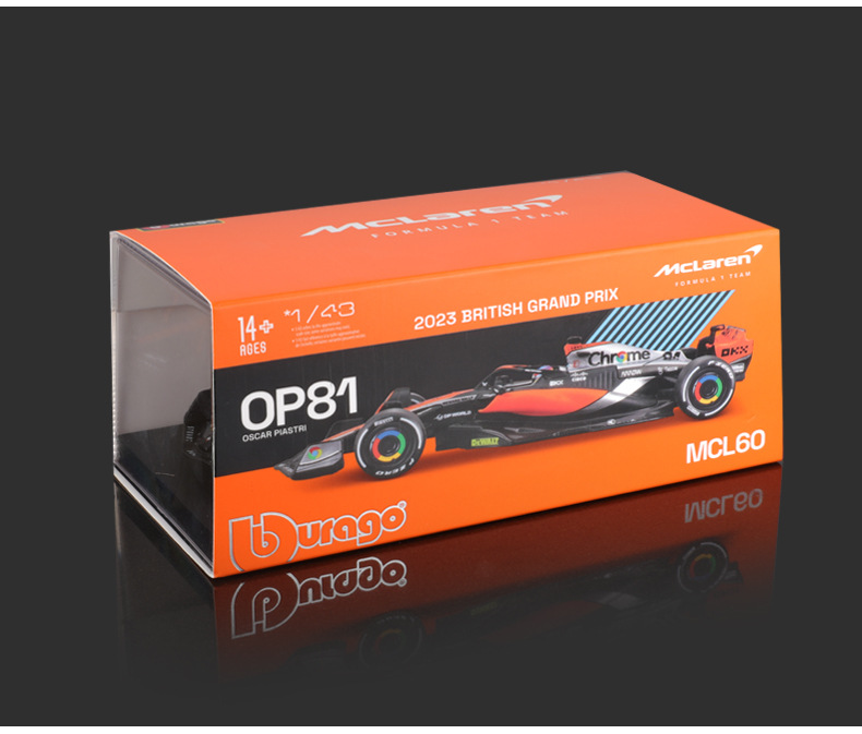 Bburago 1:43F1 racing car MCL60 McLaren 2023 simulation alloy car model toy car pic 10
