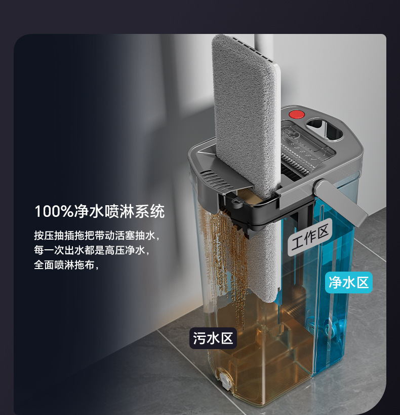 净污分离干湿两用免手洗刮刮家用乐地板清洁拖布平板拖把懒人拖布详情9