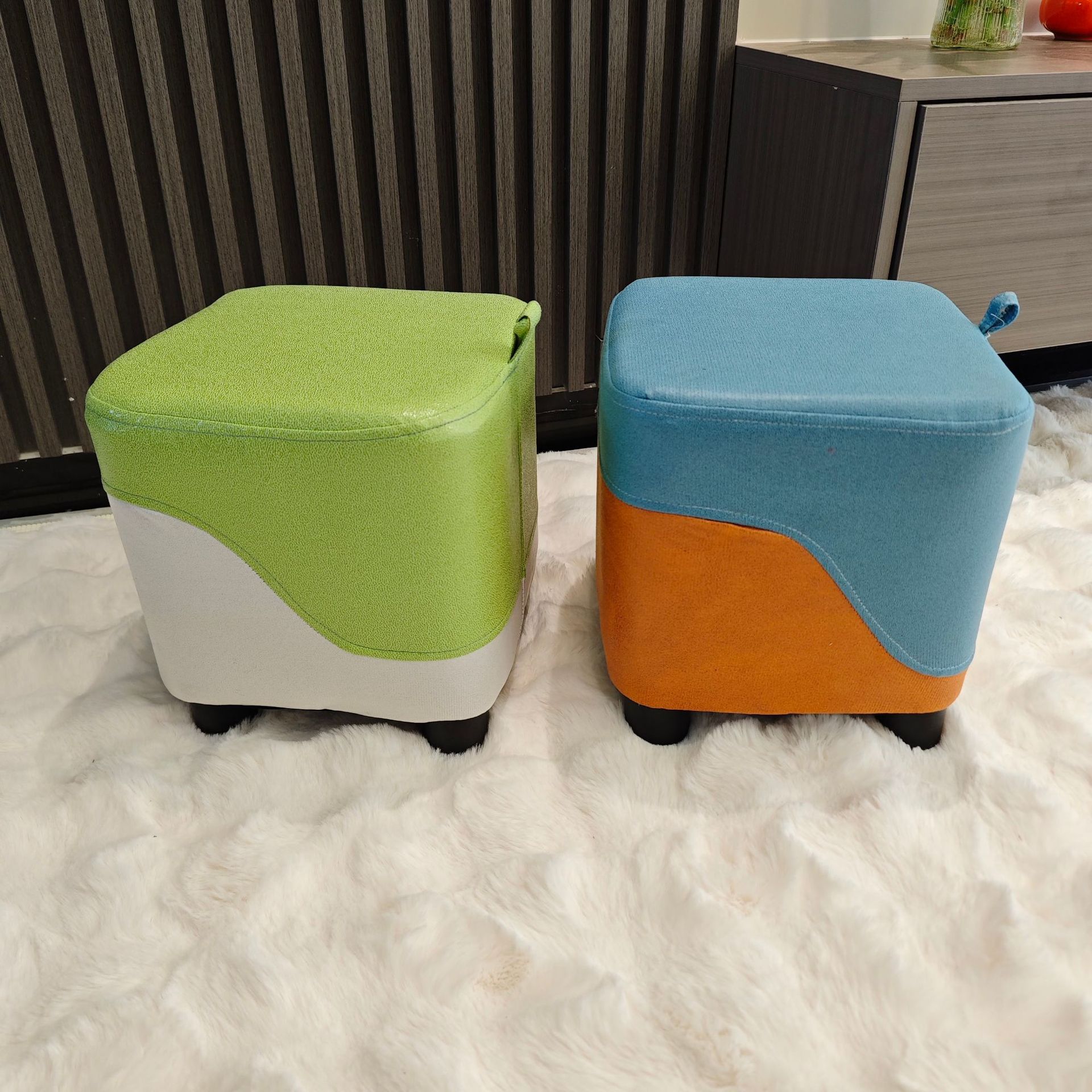 厂家批发方型家用换鞋凳简约矮凳布艺小凳子客厅坐凳穿鞋凳加logo详情3