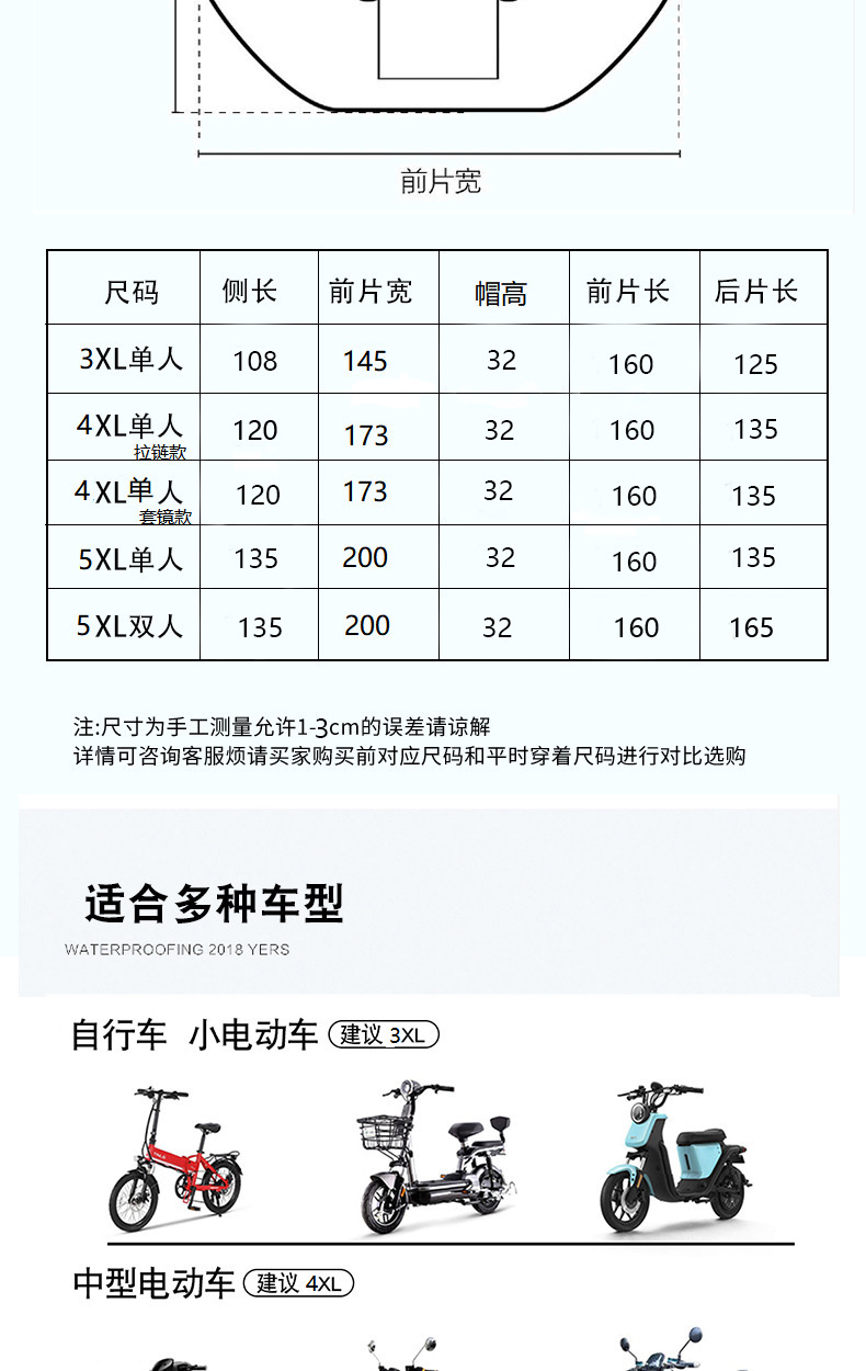 Electric bike raincoat, large Oxford cloth motorcycle raincoat, single and double people, men and women, explosion-proof rain electric bike raincoat pic 14