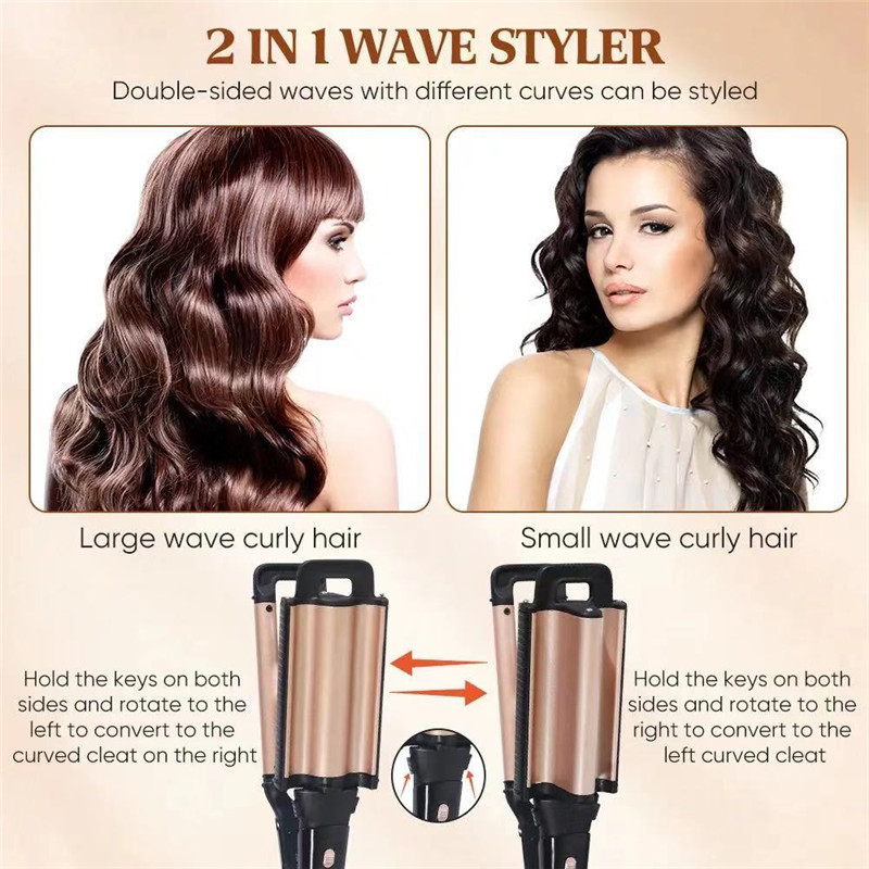 Cross-border 3D wavy curling iron, instant noodle head, short hair, large curls, water wave perming device, Korean curling iron, electric splint pic 4