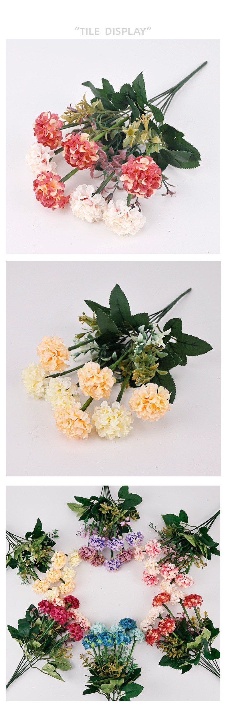 厂家仿真花油画绣球葱球菊小把绿植婚庆装饰假花批发宠物园艺花盆水培生态瓶详情8