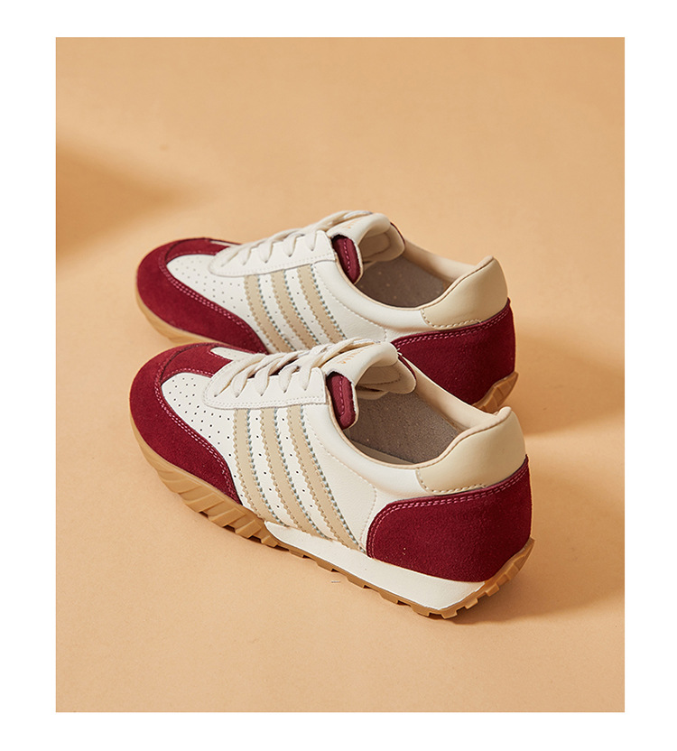 蜜蜂一狼旗舰店高端秋季德训女鞋休闲真皮运动阿甘鞋透气女士潮鞋详情33