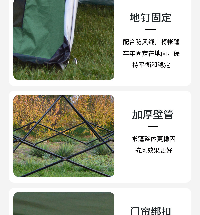 全自动速开六角帐篷防雨防晒大空间遮阳凉蓬户外野营加厚露营装备详情12