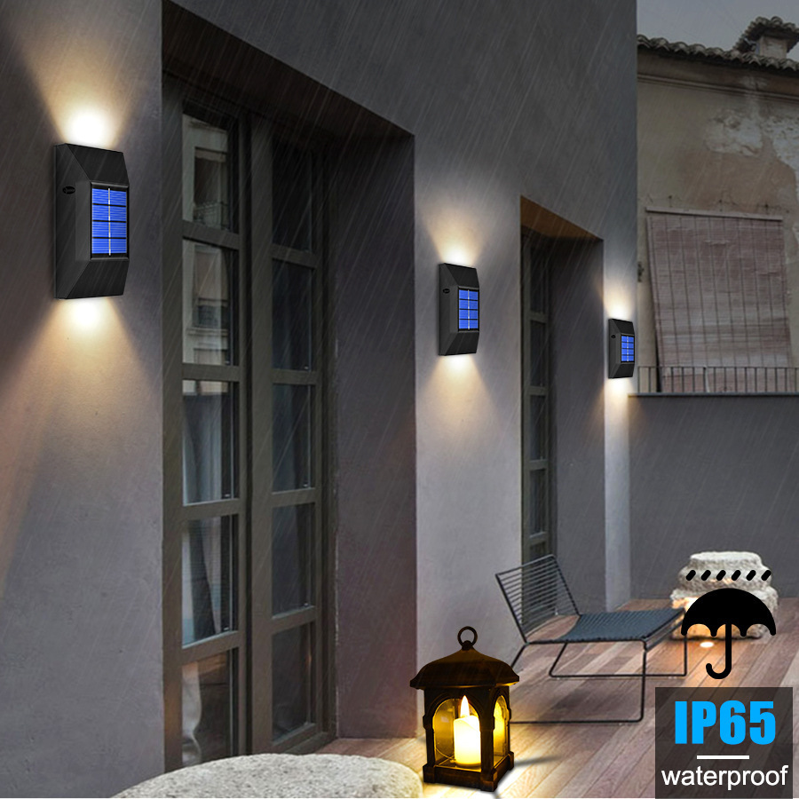 Solar wall lamps, outdoor decorative garden and courtyard wall lamps, waterproof up and down luminous, outdoor decorative fence lamps pic 4
