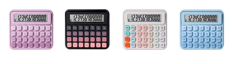 12位彩色渐变方糖宽屏桌面计算器高颜值静音办公计算机厂家批发详情12