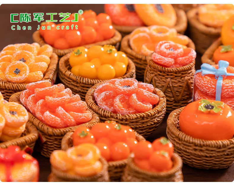 Micro-landscape creative simulation persimmon food play, persimmon as you wish, diy decorative blind bag accessories, mini miniature small ornaments pic 41