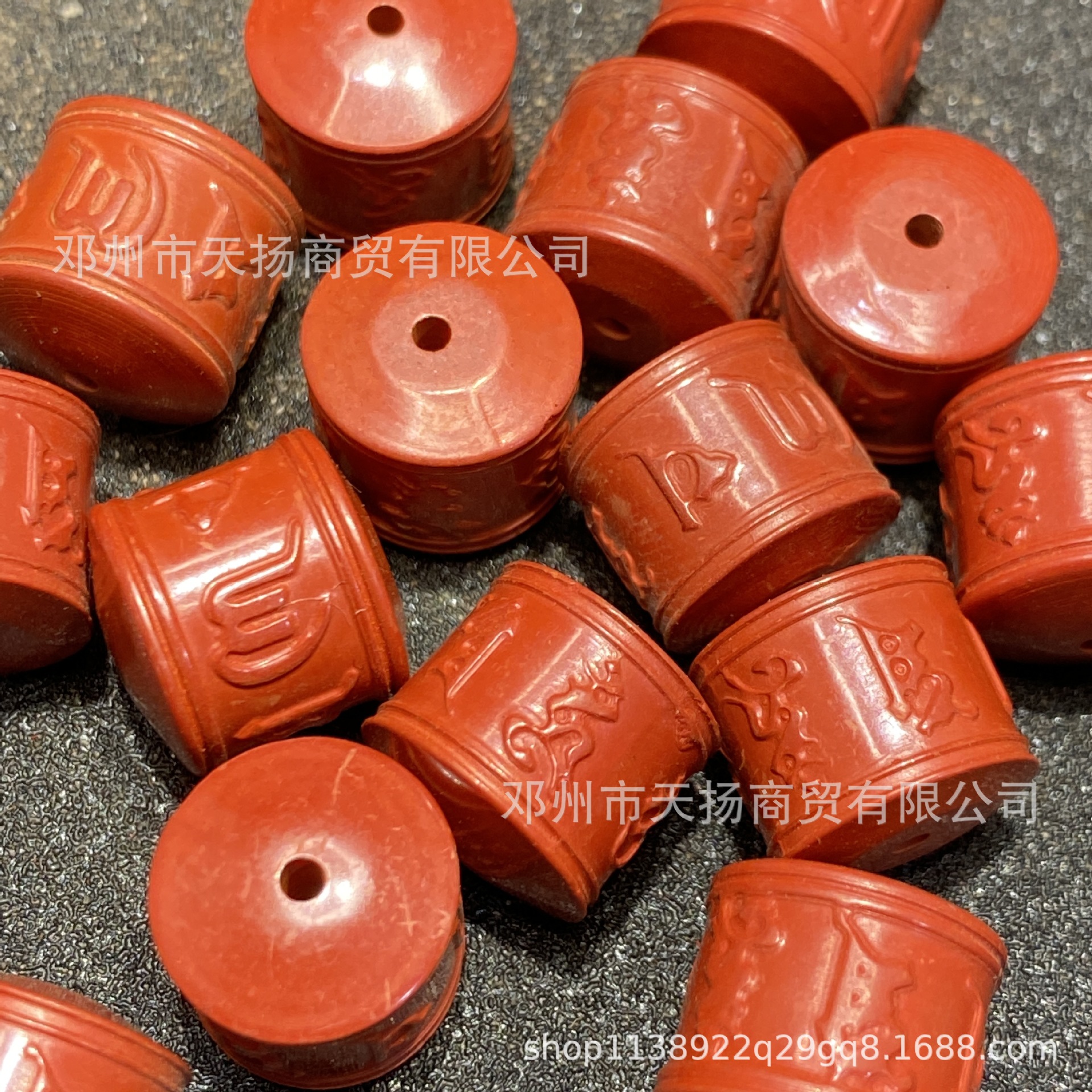 朱砂高含量帝王砂六字真言桶珠老型珠DIY手工编绳串珠饰品配件详情8