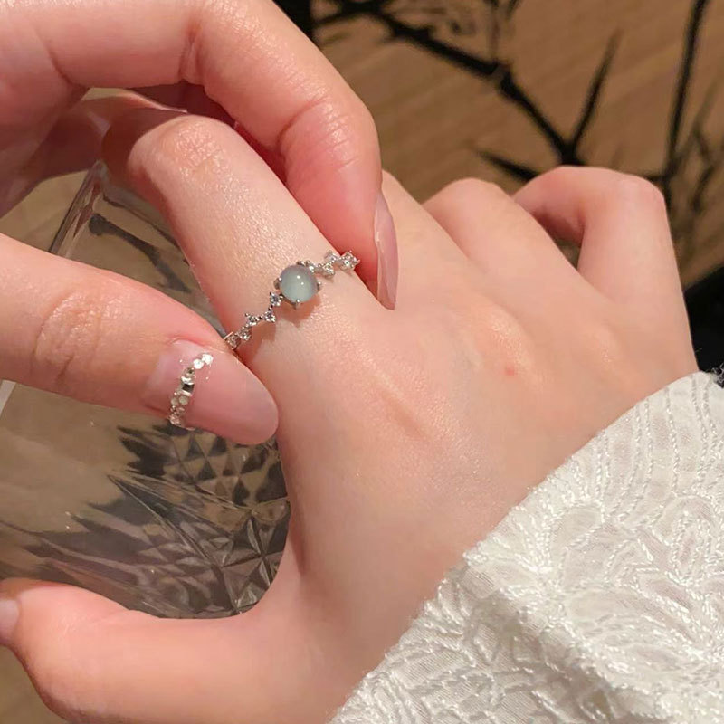 新中式清冷感玉髓葫芦水滴戒指女个性轻奢复古优雅百搭指环戒子详情8
