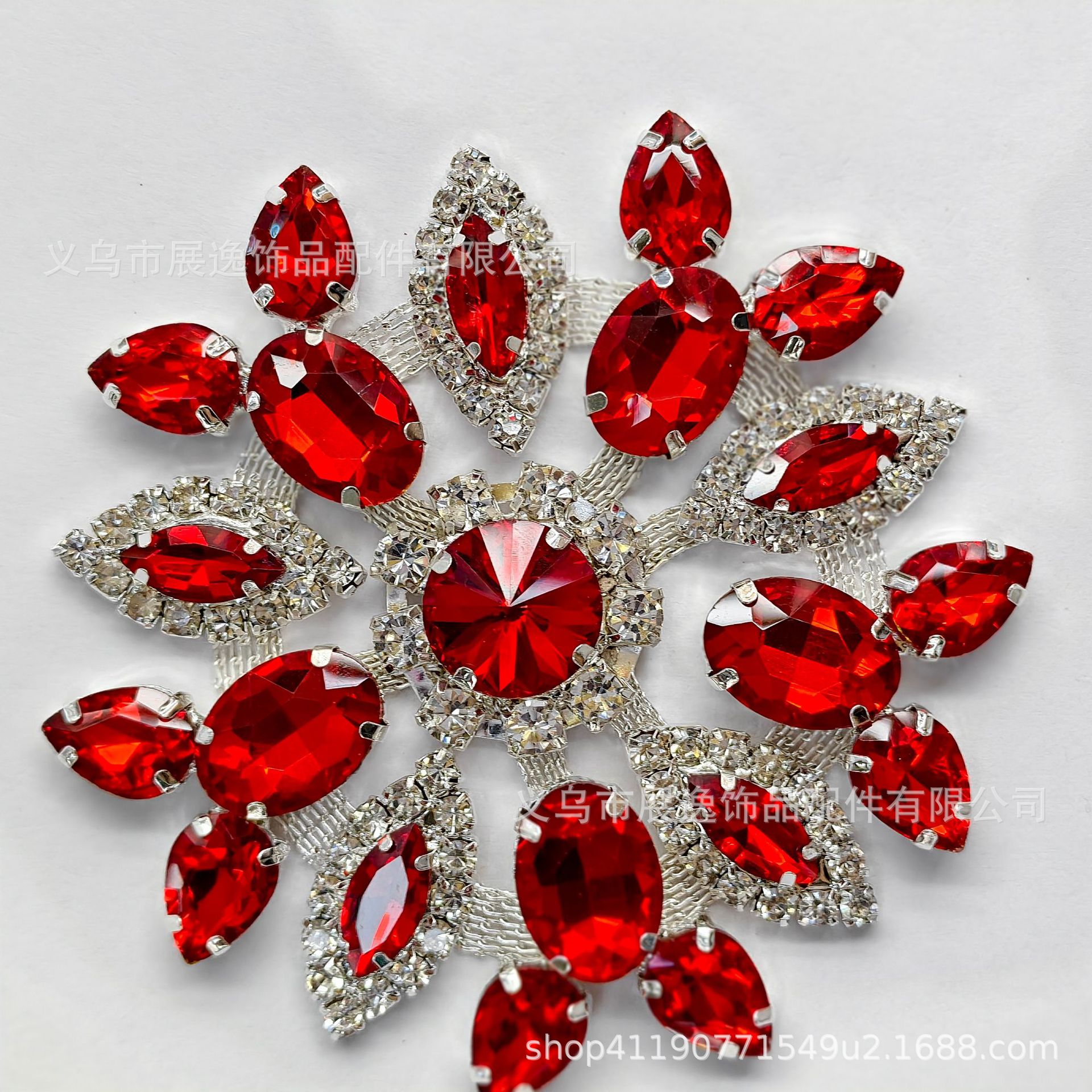 Wholesale of colorful gold and silver background crystal round large diamond flower diamond jewelry DIY luggage, glass water diamond jewelry accessories pic 10