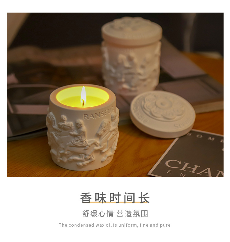 复古立体雕像香薰蜡烛卧室无烟香氛植物蜡石膏杯扩香批发跨境详情6