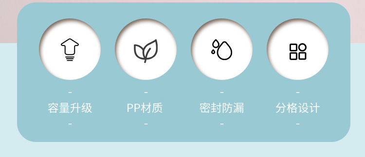 卡通萌趣正方形儿童便当盒带蘸酱盒带餐具可进微波炉加热分格饭盒详情3