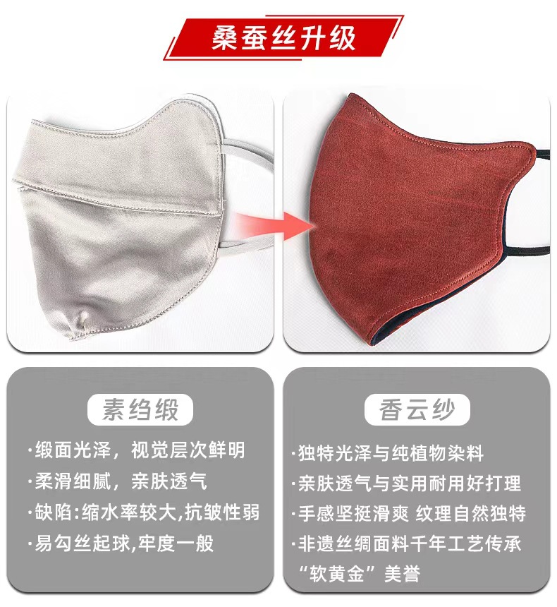 红色女性模特佩戴防晒面纱秋冬保暖口罩冰丝防晒口罩夏季防嗮面罩详情15