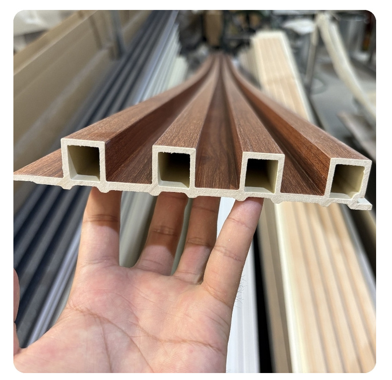 外贸定 制WPC格栅墙板 免漆护墙板电视背景墙批发装饰网红160格栅详情11