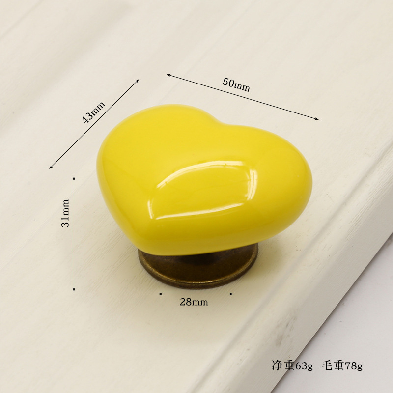 卡通儿童房拉手心形陶瓷拉手现代简约抽屉橱柜书柜电视柜鞋柜把手详情28