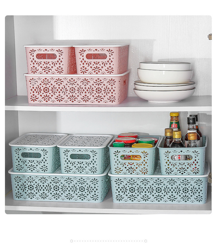 Desktop storage box, plastic cosmetics, hollowed-out drawer, office desk storage rack, desktop skin care product storage box pic 13