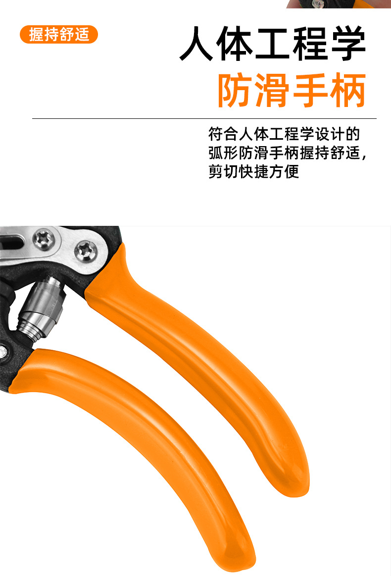 园艺修花剪刀果树粗枝修枝剪花艺加厚宽头鲜花剪园林修剪工具批发详情11