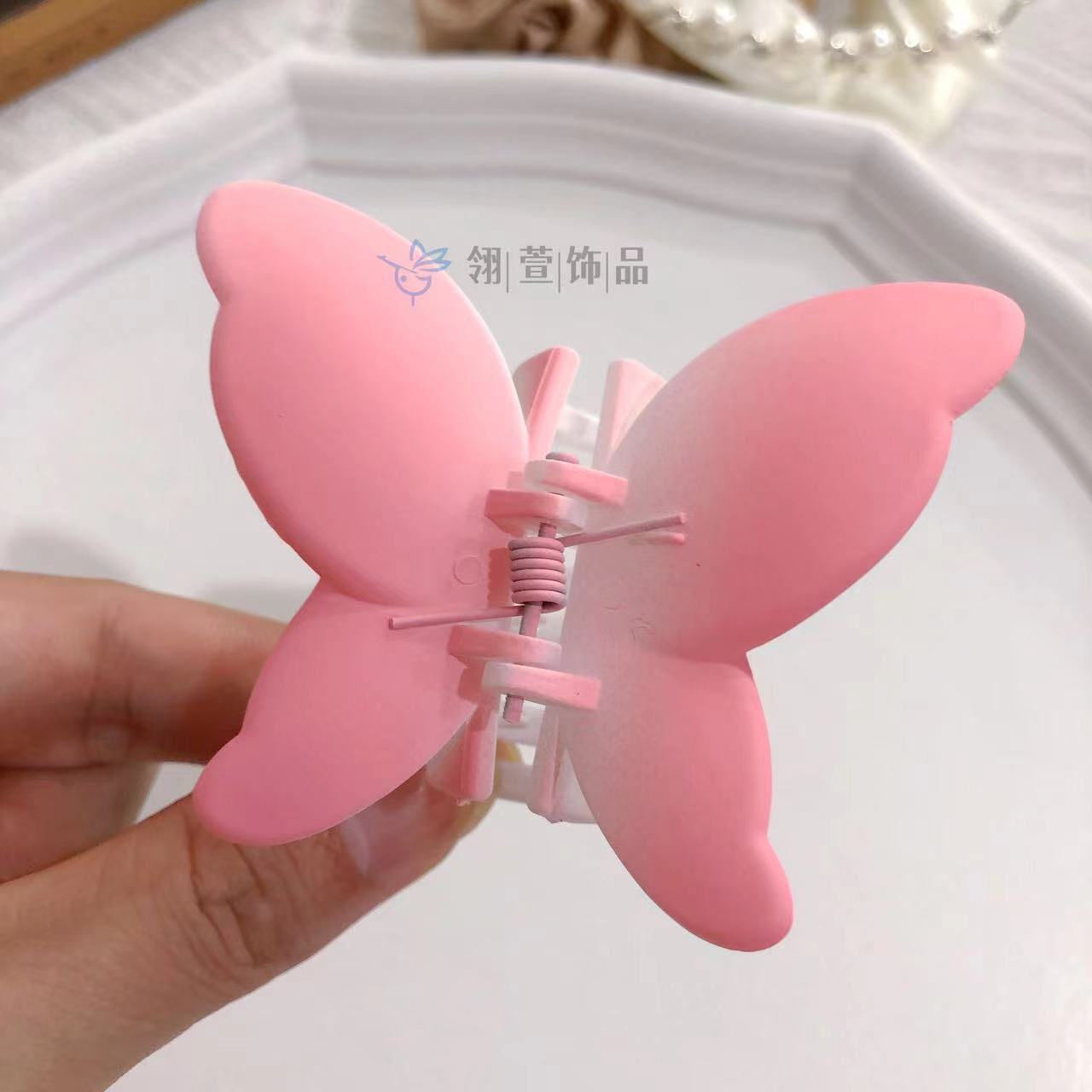 跨境少女粉渐变色八件套抓夹新款后脑勺鲨鱼夹夏季盘发大号发卡详情13