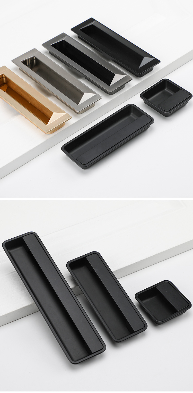 黑色隐形拉手嵌入式暗装柜门衣柜抽屉金色现代简约谷仓移门把手详情25