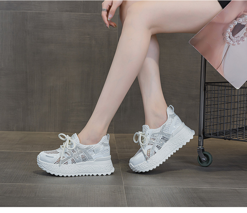 小个子厚底小白鞋女2025夏款轻奢爆款浅口透气运动增高休闲老爹鞋详情25