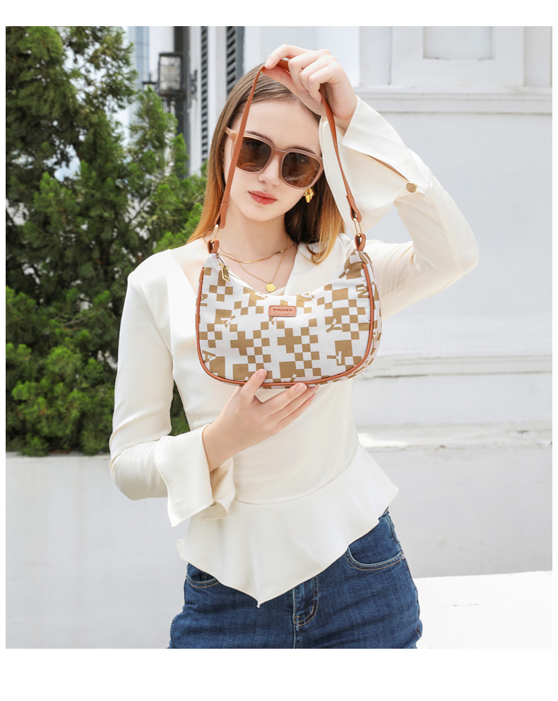 夏季新款女士时尚单肩包简约通勤风尚手提包高级感大容量腋下包详情10