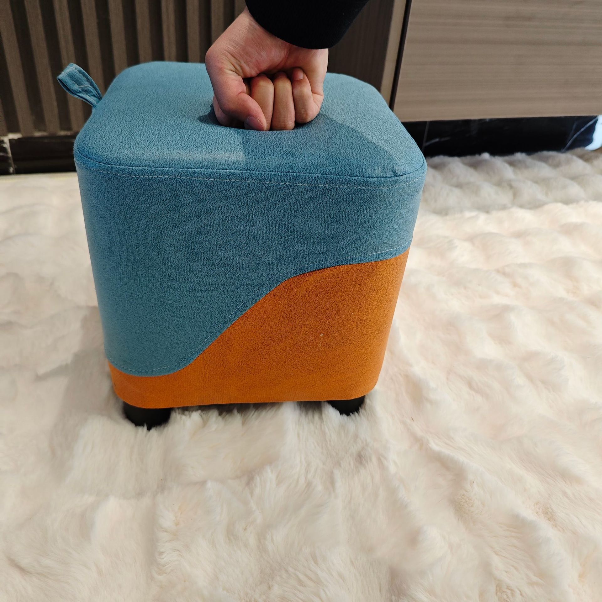 厂家批发方型家用换鞋凳简约矮凳布艺小凳子客厅坐凳穿鞋凳加logo详情10