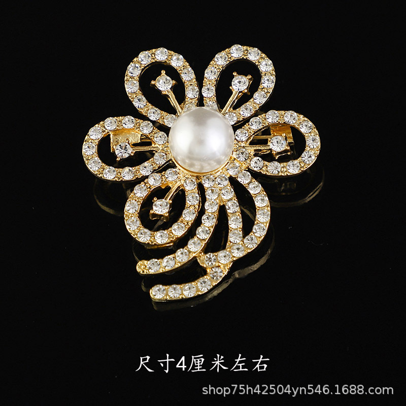 韩版质感胸针女高级感合金胸花轻奢小众镶钻固定防走光别针大衣饰详情28