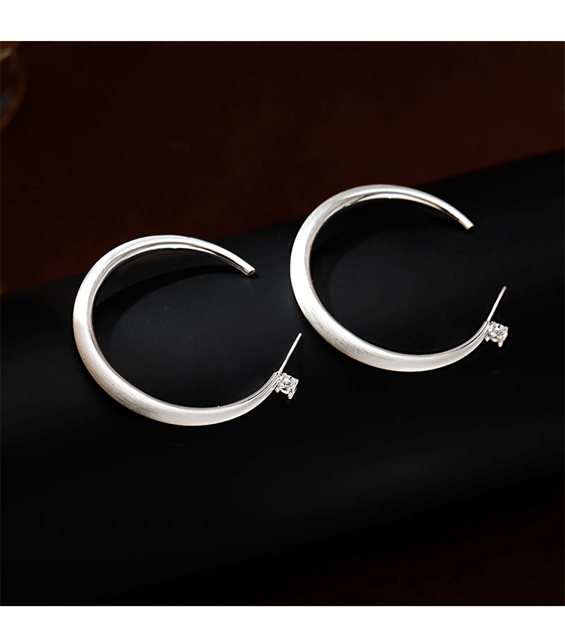 Hyacinth large brushed silver pigment ring earrings, a new bestseller in 2025, exude a sense of high-end, light luxury, grand and unique beauty pic 7