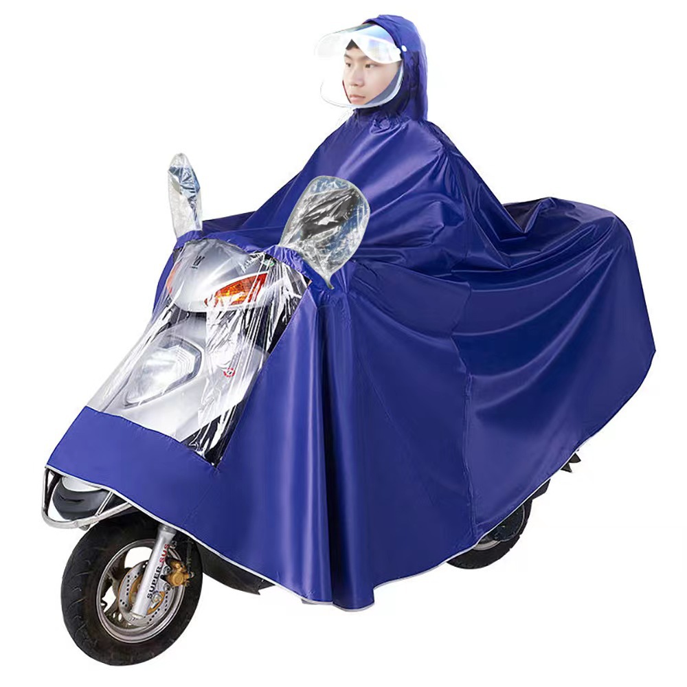 Electric bike raincoat, double enlarged and thickened raincoat, 125 motorcycle raincoat, pedal raincoat, foot cover, face protection, waterproof pic 11