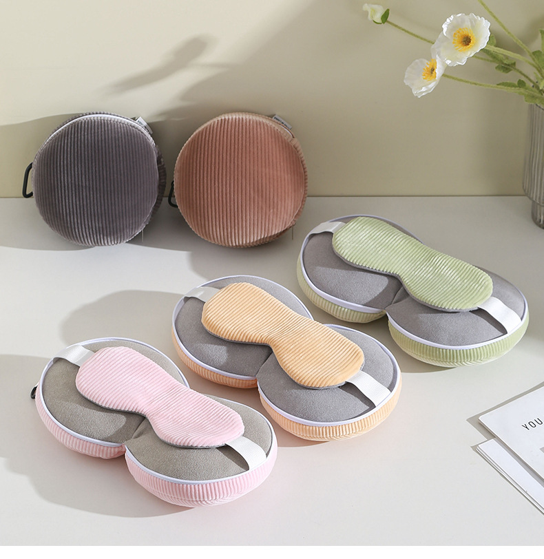 U型枕遮光睡眠眼罩二合一枕头PP棉午睡休枕飞机旅行枕剪条眼罩枕详情6