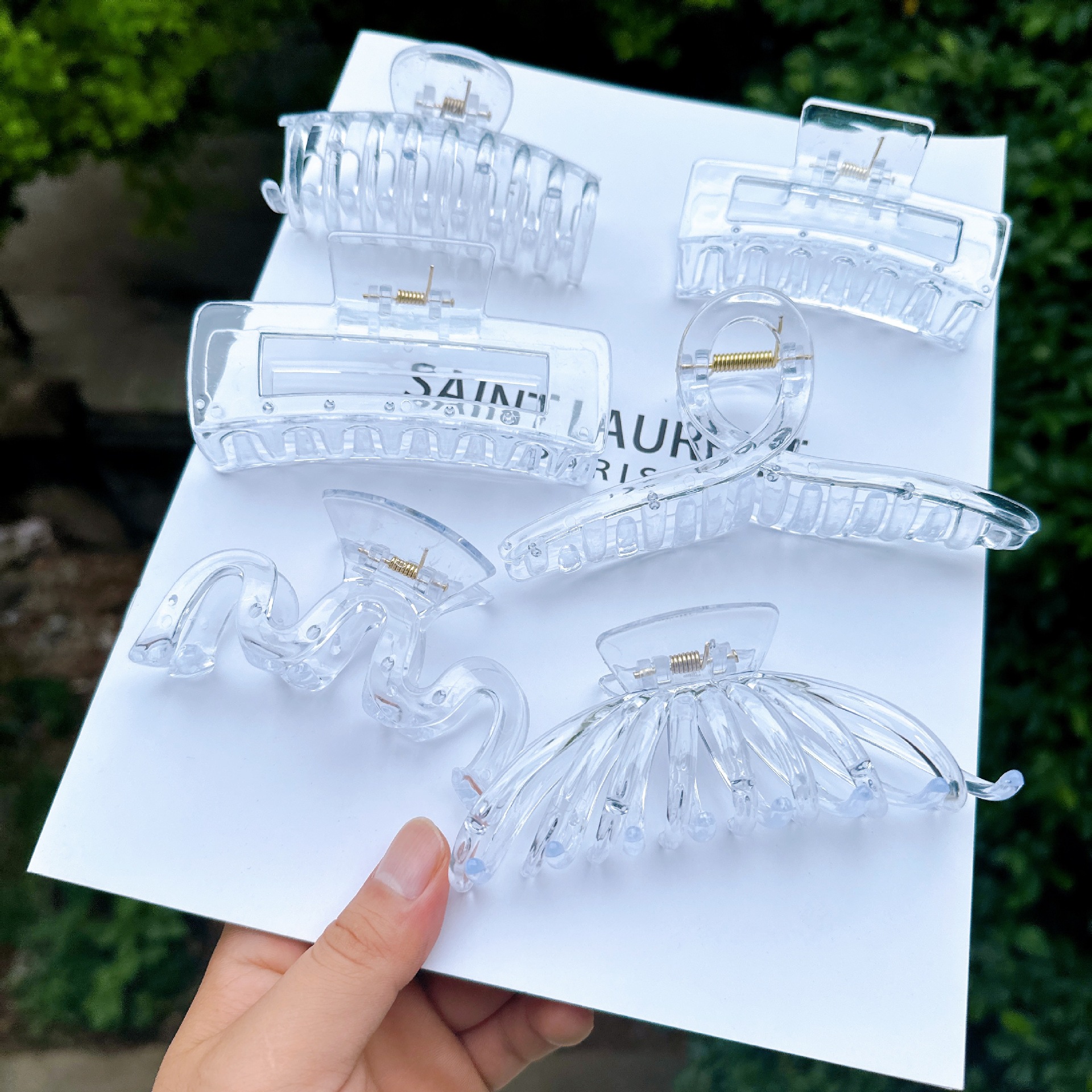 Wholesale of new transparent gripper, back head hair clip, handcrafted shark clip, diy gripper, rough bottom clip pic 1