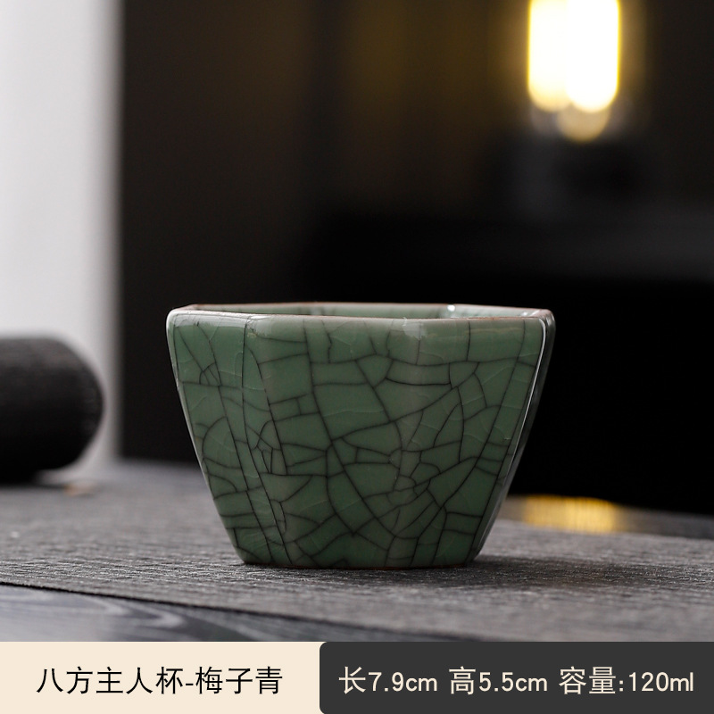哥窑主人杯陶瓷品茗杯单杯功夫茶具茶碗冰裂纹开片可养茶盏家用杯详情10