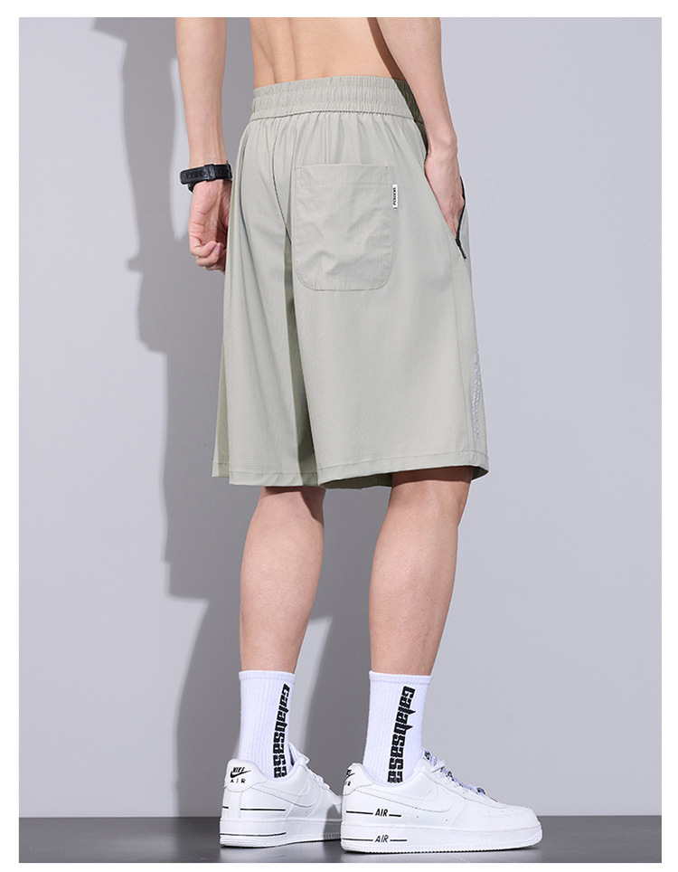 冰丝短裤男士夏季薄款2025新款速干外穿沙滩宽松休闲运动五分裤详情15