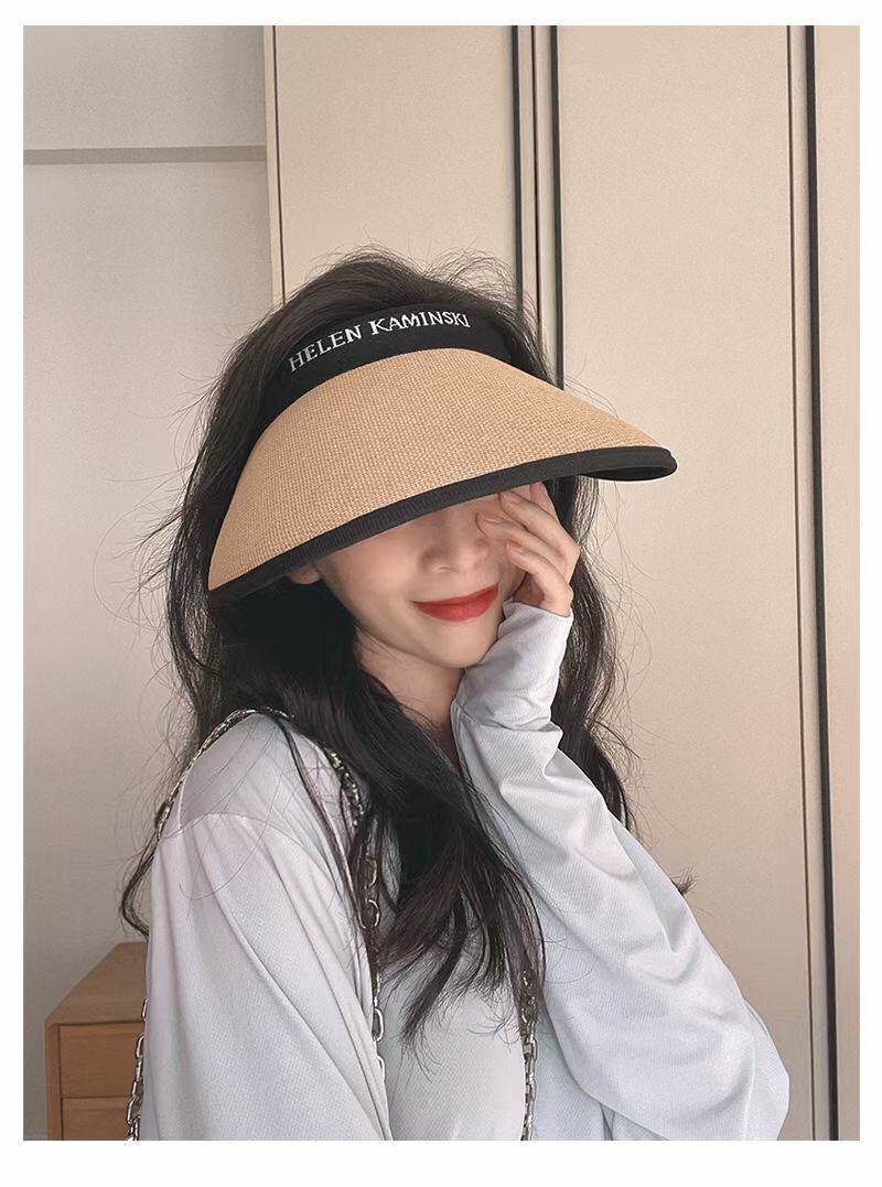 【 New Customers get a 5-yuan discount 】 Open-top uv sun protection hat for women, summer large-brim beach sunshade straw hat for cycling pic 4
