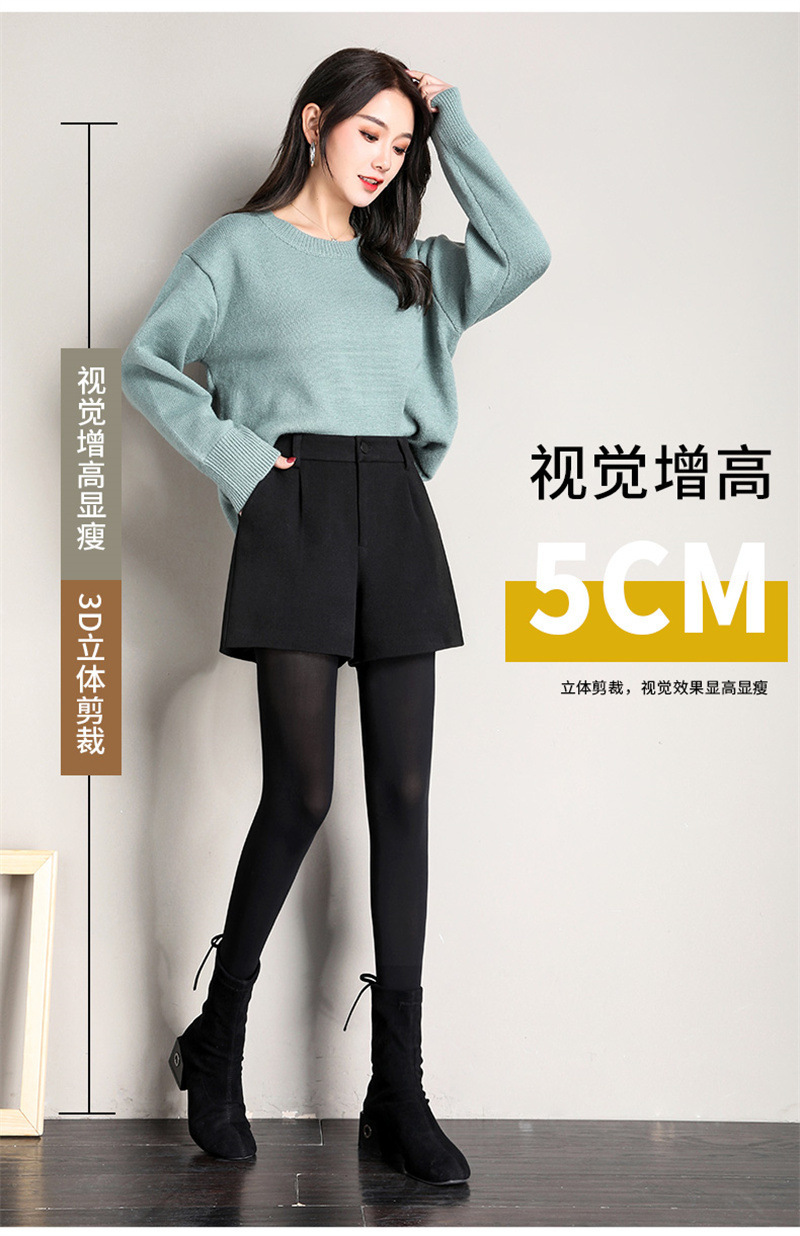 灰色短裤女秋冬外穿百搭2025新款高腰a字版冬季大码西装休闲裤子详情14