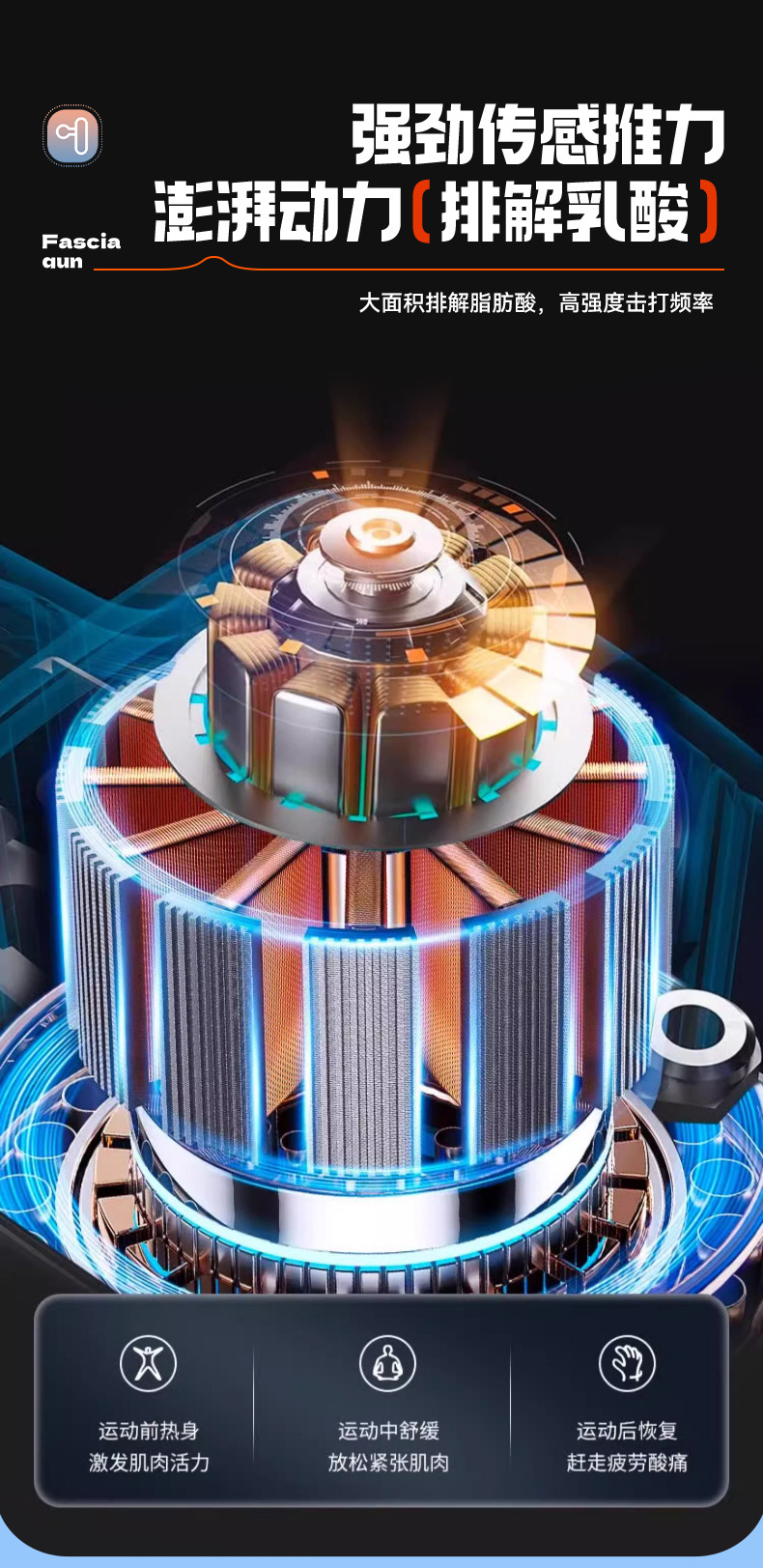 Cross-border elbow fascia gun, multi-functional muscle cervical massager, waist, back and leg relaxation electric massage gun pic 11