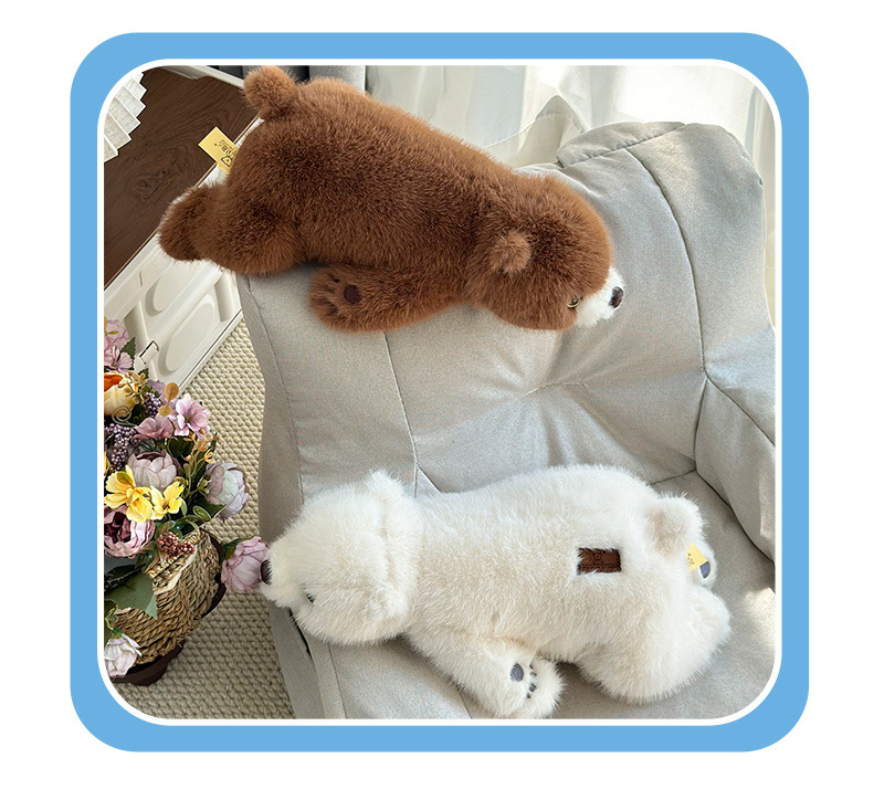 Simulación transfronteriza oso polar peluche juguete de dormir tira larga cojín sofá cojín 80cm single scissor muñeca al por mayor pic 13